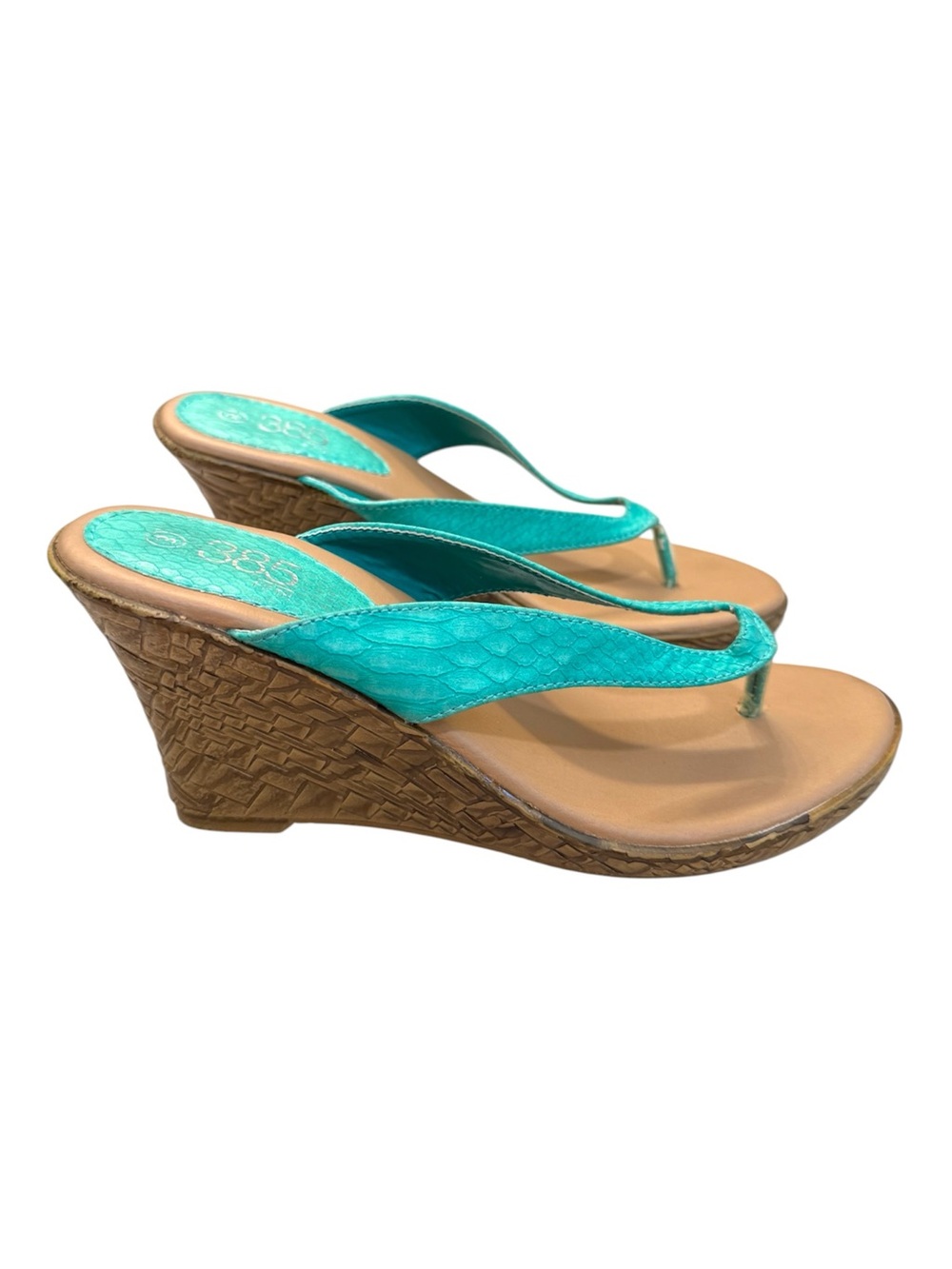 385 Fifth Turquoise Wedge Flip-Flop Sandals